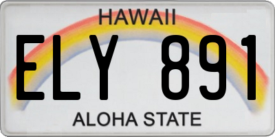 HI license plate ELY891