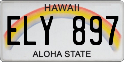 HI license plate ELY897