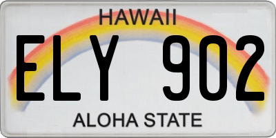 HI license plate ELY902