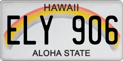 HI license plate ELY906