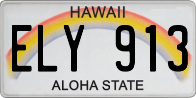 HI license plate ELY913
