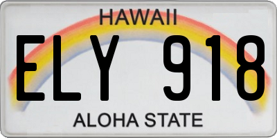 HI license plate ELY918