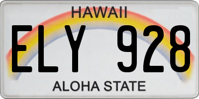 HI license plate ELY928