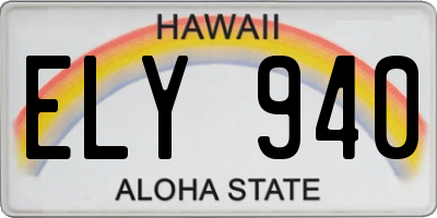 HI license plate ELY940