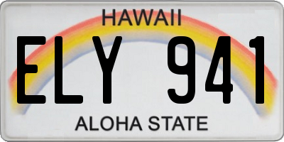 HI license plate ELY941