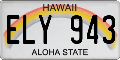 HI license plate ELY943