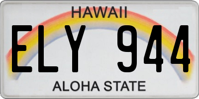 HI license plate ELY944