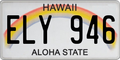 HI license plate ELY946