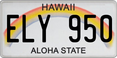 HI license plate ELY950
