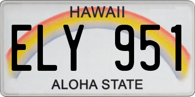 HI license plate ELY951