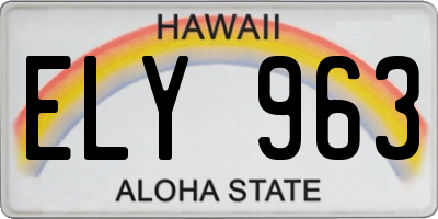HI license plate ELY963