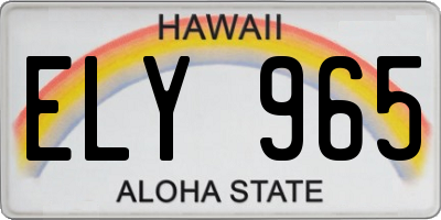 HI license plate ELY965