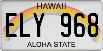 HI license plate ELY968