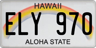 HI license plate ELY970
