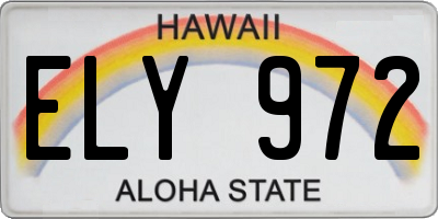 HI license plate ELY972
