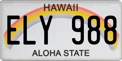 HI license plate ELY988