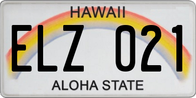 HI license plate ELZ021