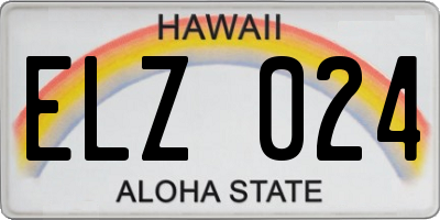HI license plate ELZ024