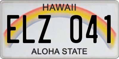 HI license plate ELZ041