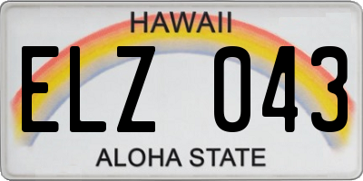 HI license plate ELZ043