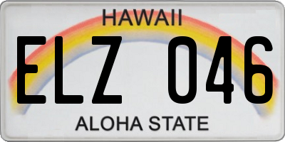 HI license plate ELZ046