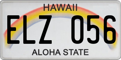 HI license plate ELZ056