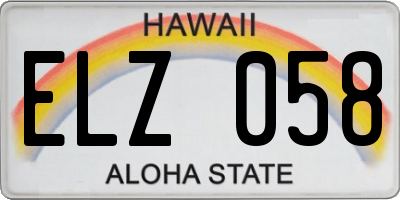 HI license plate ELZ058