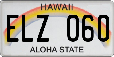 HI license plate ELZ060