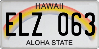 HI license plate ELZ063