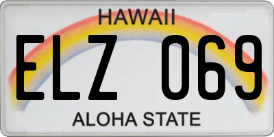 HI license plate ELZ069