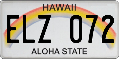 HI license plate ELZ072