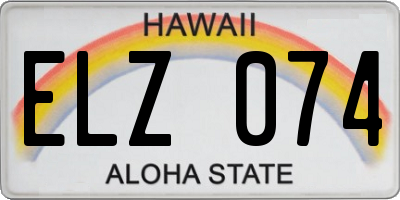 HI license plate ELZ074