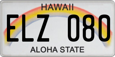 HI license plate ELZ080