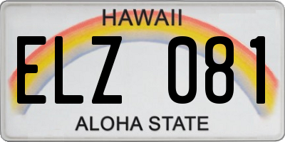 HI license plate ELZ081