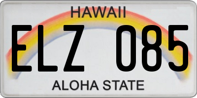 HI license plate ELZ085