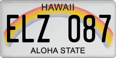 HI license plate ELZ087