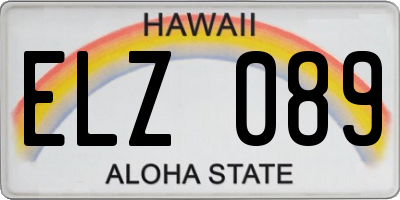 HI license plate ELZ089