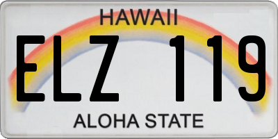HI license plate ELZ119