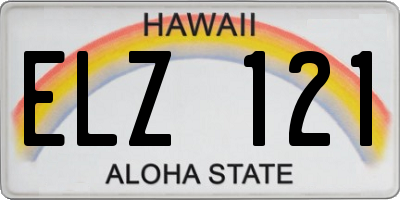 HI license plate ELZ121