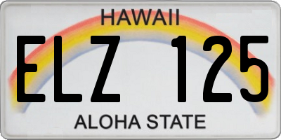 HI license plate ELZ125