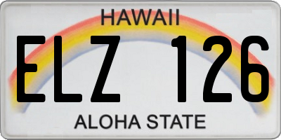 HI license plate ELZ126