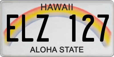 HI license plate ELZ127