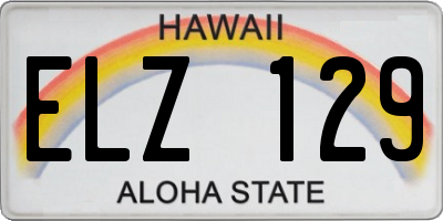 HI license plate ELZ129