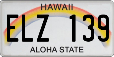 HI license plate ELZ139