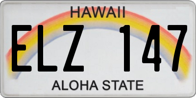 HI license plate ELZ147