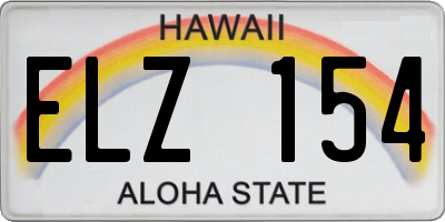 HI license plate ELZ154