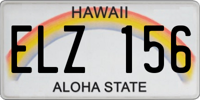 HI license plate ELZ156