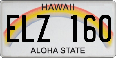 HI license plate ELZ160