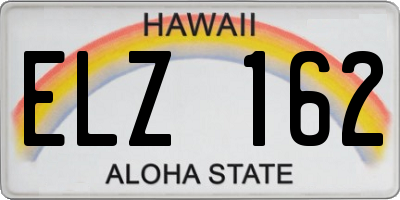 HI license plate ELZ162