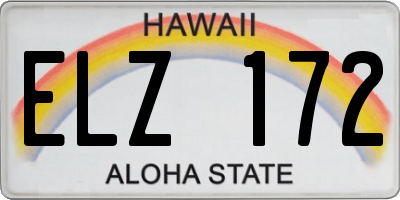 HI license plate ELZ172